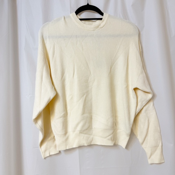 Brunette The Label Sweaters - Brunette The Label Ribbed Knit Crew Sweater Cream XS/S NWT
